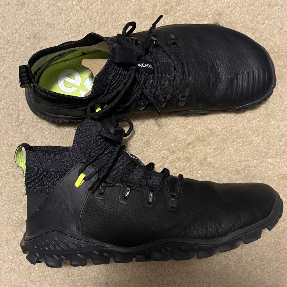 Vivo Barefoot Black Sneakers with Neon Green Accents
